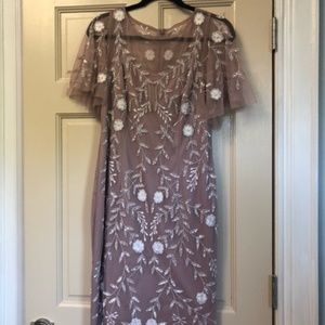 Adrianna Papell Women's Cocktail Dress Embellished Illusion